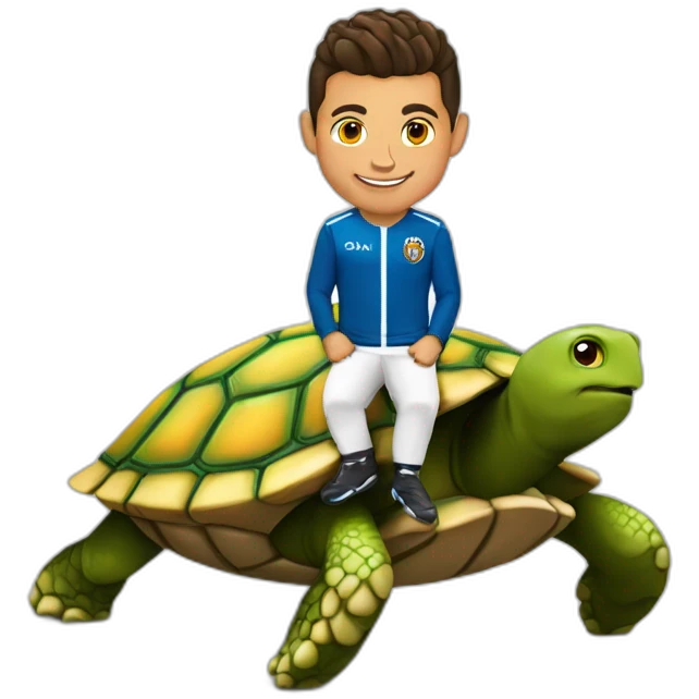 Cristiano Ronaldo sur une tortue  emoji