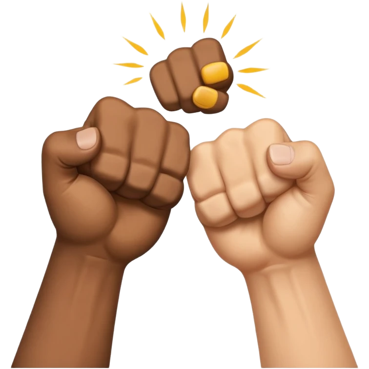 diverse skin tones, two hands making a fist bump, positive and inclusive emoji