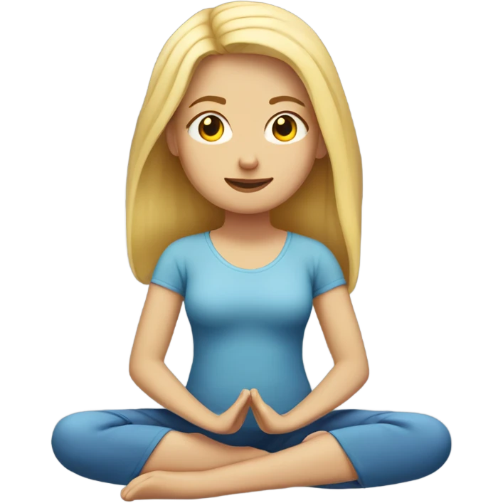 blond girl with light skin, meditating  emoji