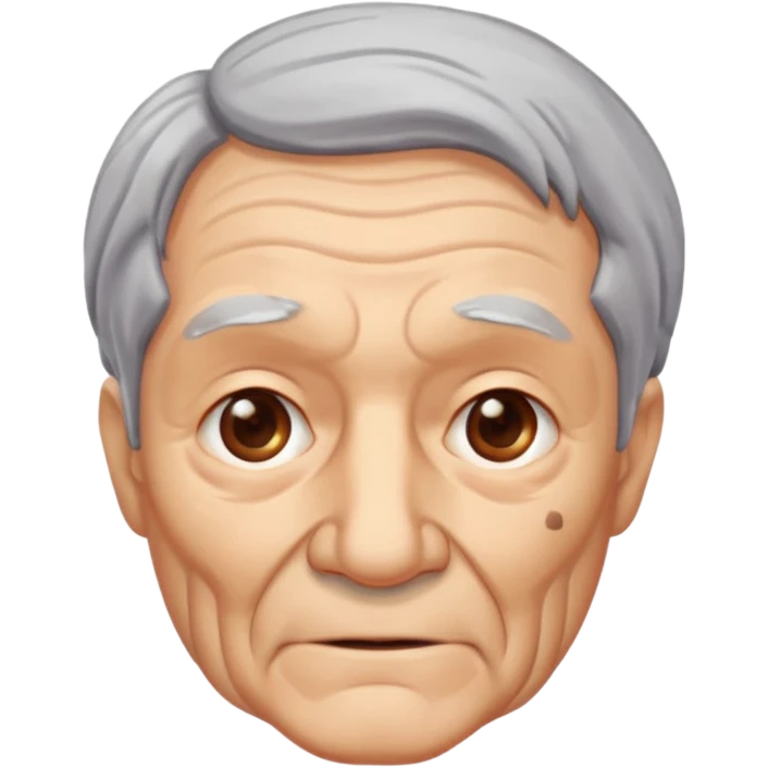 old man with wrinkles, age spots, and gray hair emoji