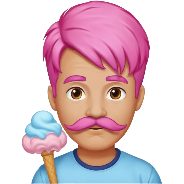 cloud person cotton candy sassy very big mustached emoji