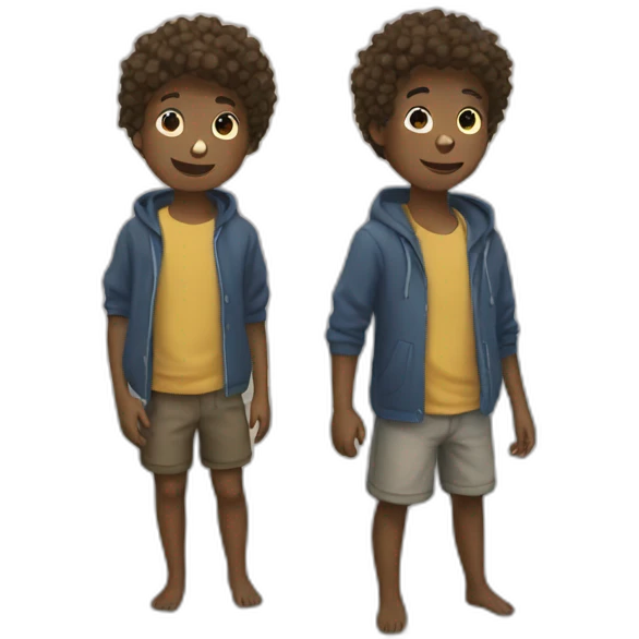 two boys by the ocean emoji