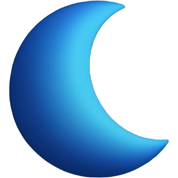Blue half moon emoji