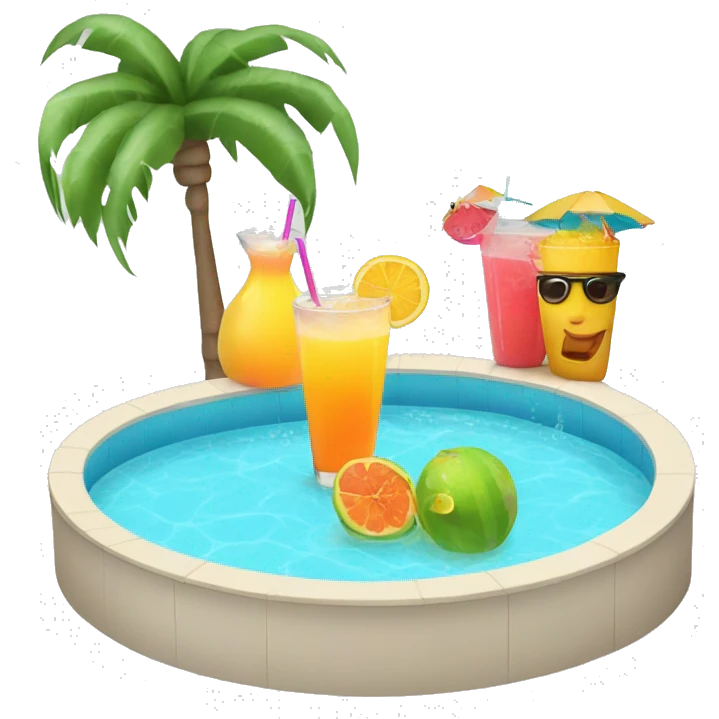 Pool day with tropical drinks emoji