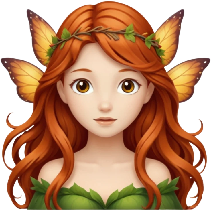 Autumn fairy long hair emoji