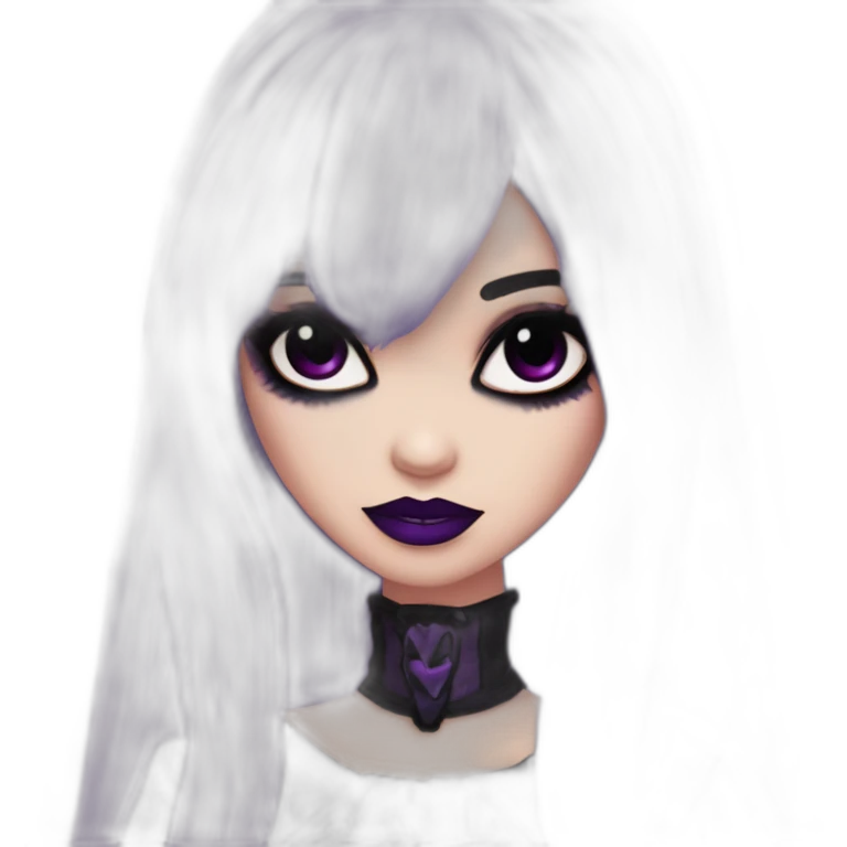 Elissabat-monsterhigh-with-bangs-long-hair-dark-plumpurple-and-black-vampire-goth-makeup-pinkeyes-romanticgothcloses- emoji