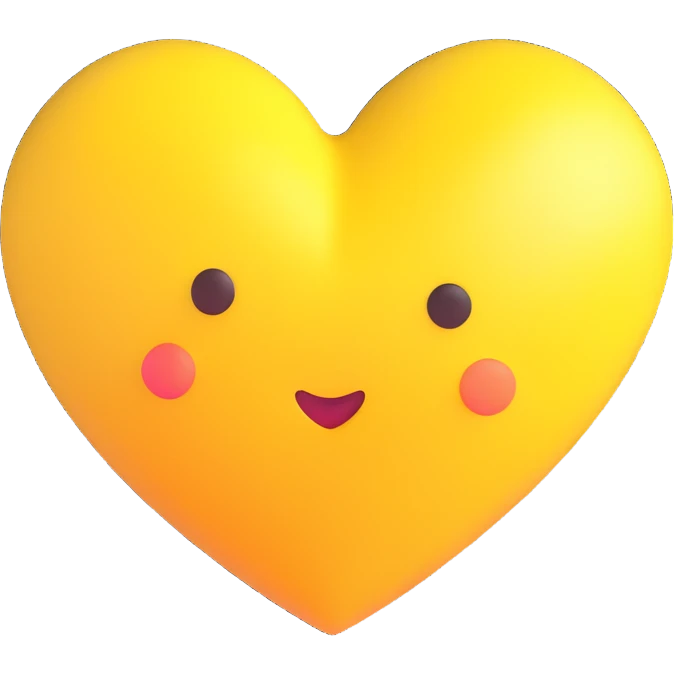 yellow heart with a soft glow emoji