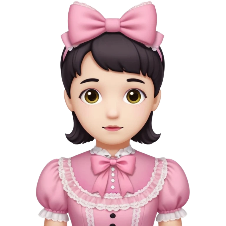 Fiyonklu ve pembe lolita giyen erkek çiz emoji