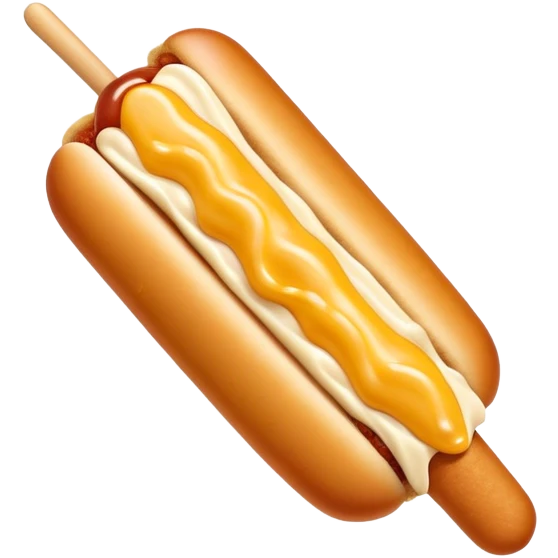 Korean corn dog with cheese stretching out emoji