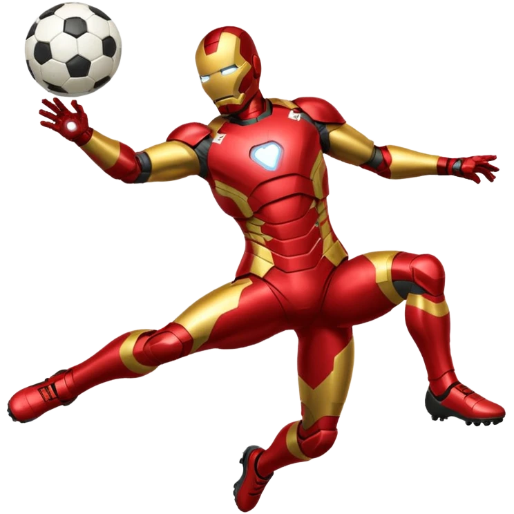 Iron man scoring a goal emoji