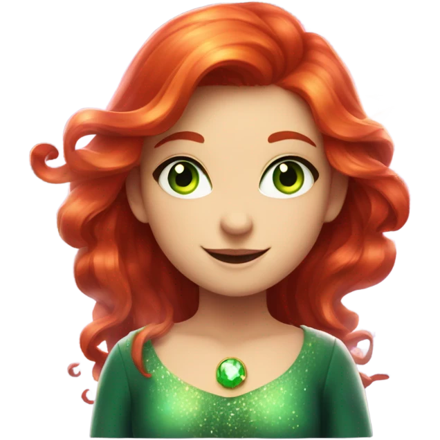 A red-haired girl with green eyes who loves magic emoji