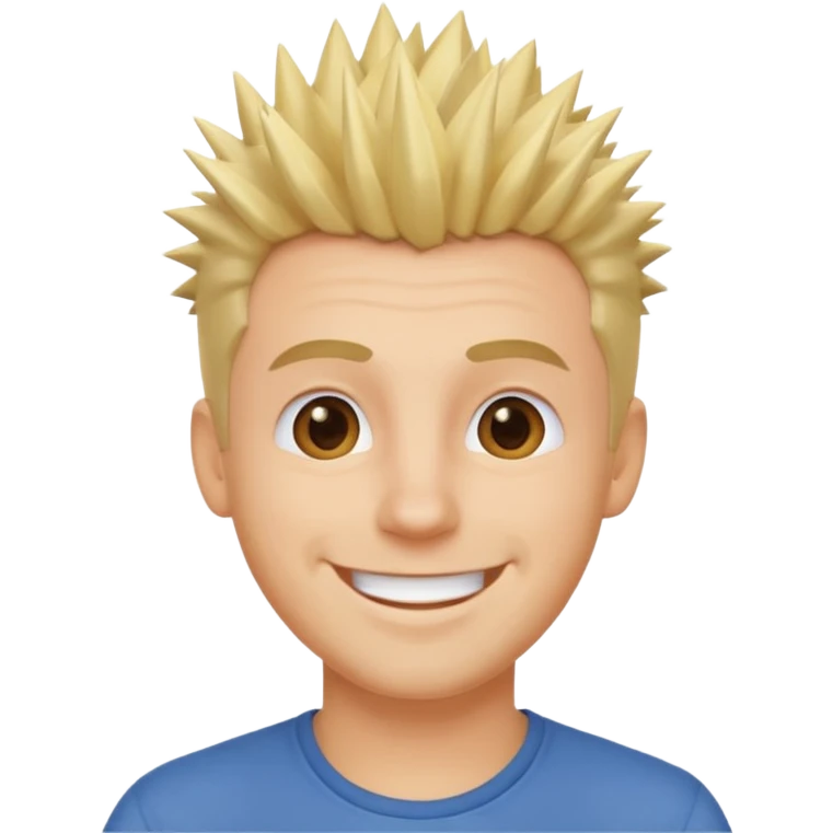 fat spiky haired happy man blonde emoji