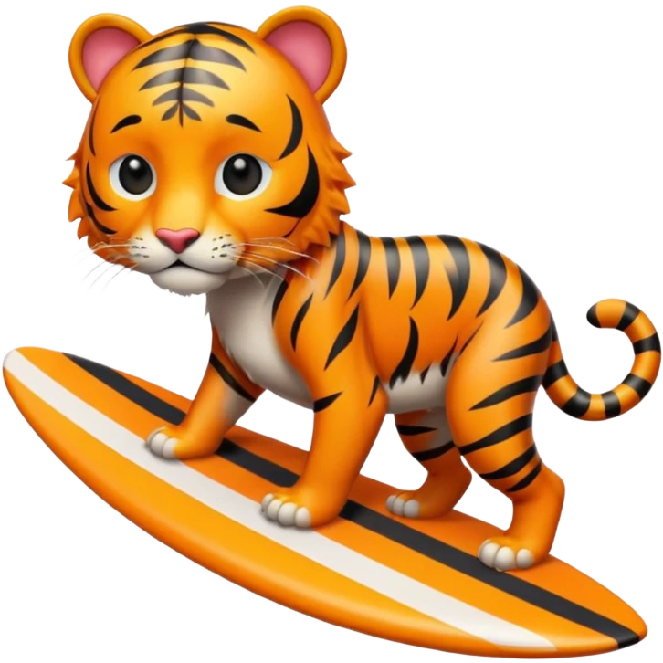 Tiger surfing emoji