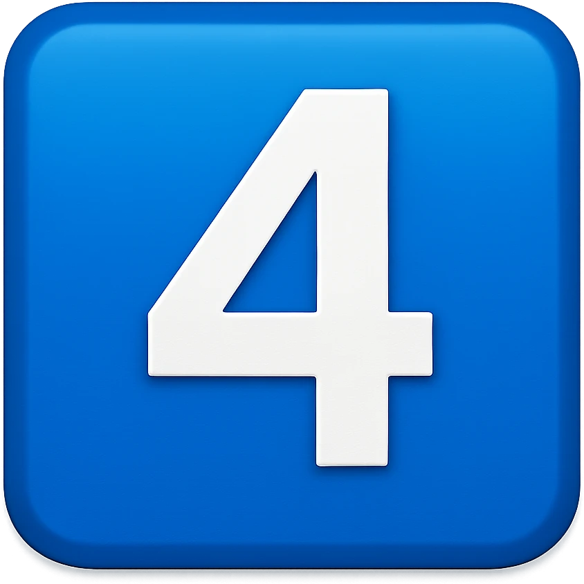 blue square emoji that says "4" emoji