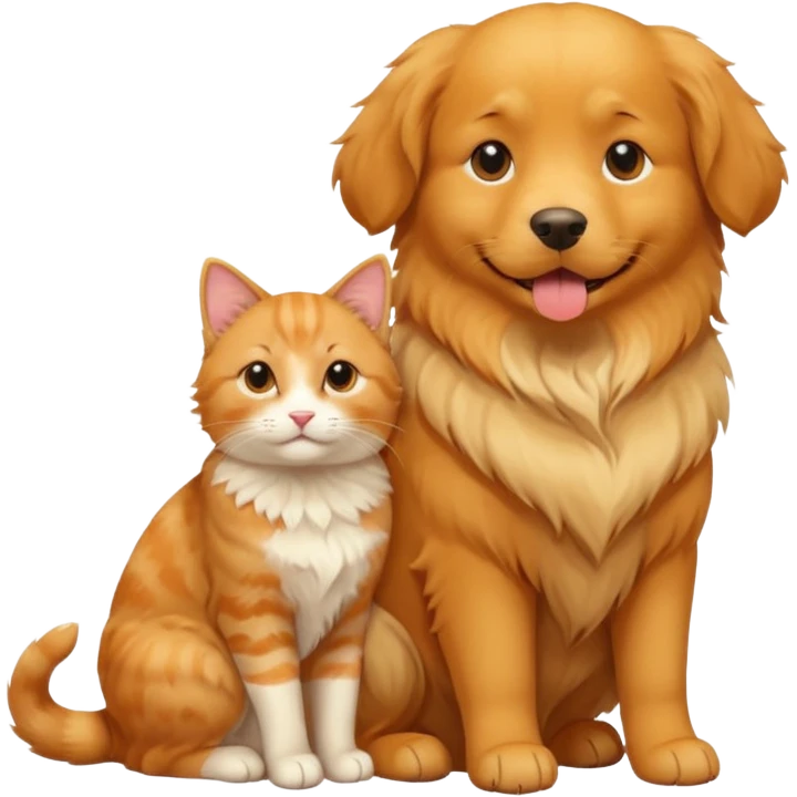 Little cat in the big dog  emoji