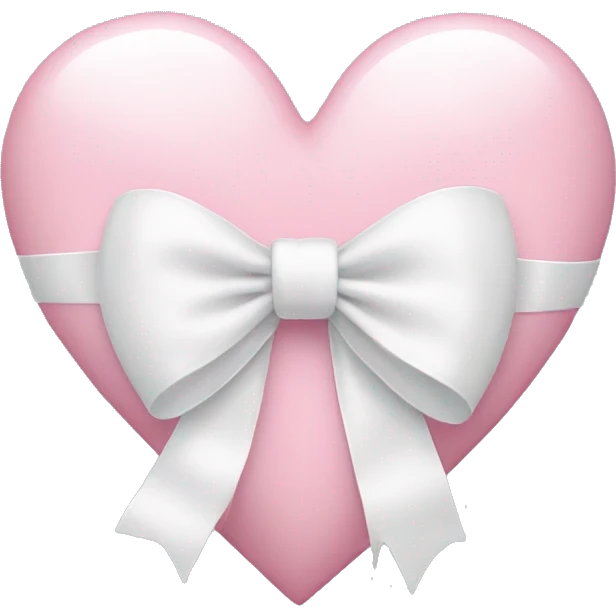 Pastel pink heart with white bow emoji