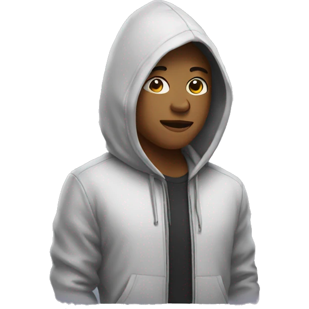 Person wearing a hoodie  emoji