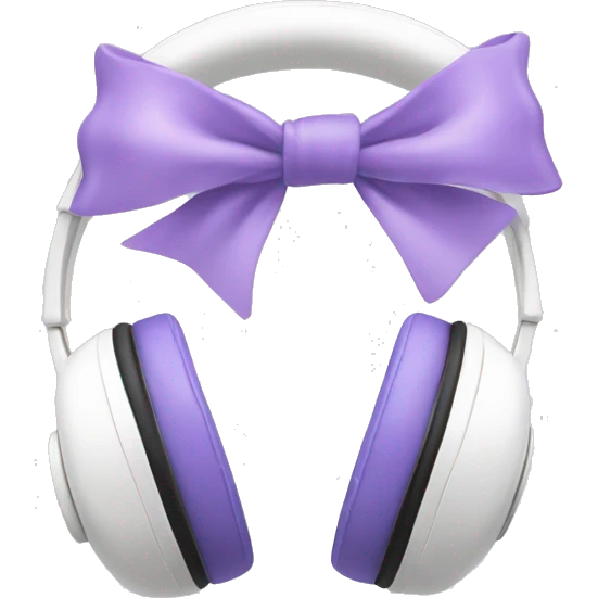 white headphones with lavender bows on the side emoji