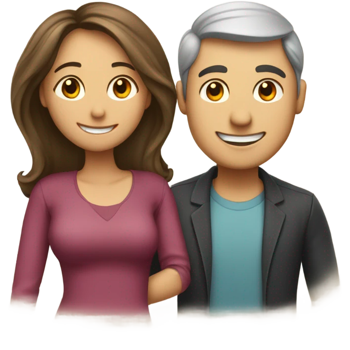 Husband and wife smiling  emoji
