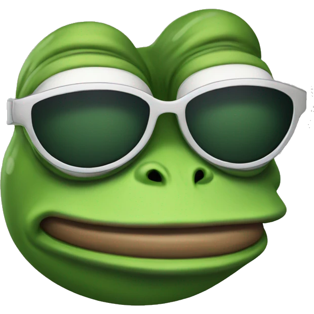 Pepe the frog looking cool emoji
