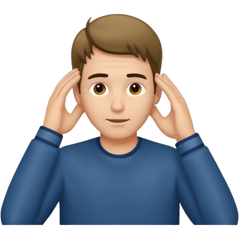 man tucking his hair behind his ear emoji