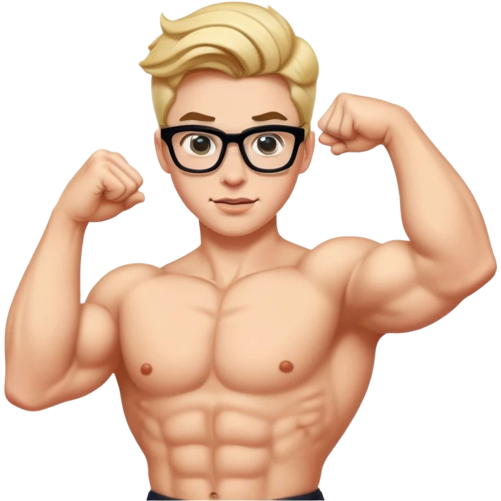 Sexy nerd flexing  emoji