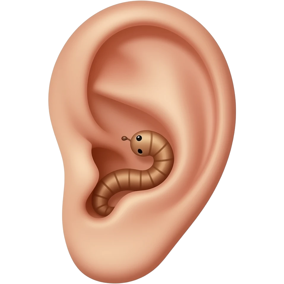 ears with worms in them emoji