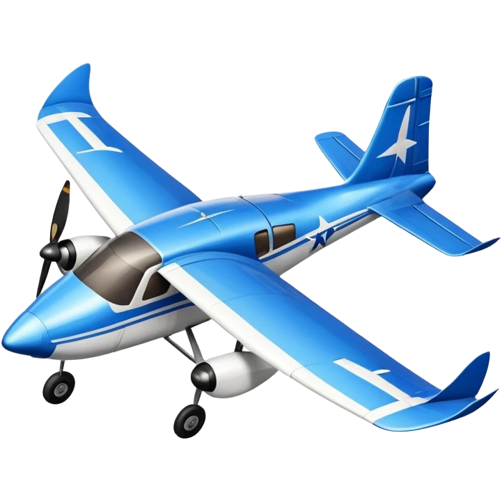 A small propeller airplane with wings and tail but with a realistic goose head at the front instead of a cockpit emoji