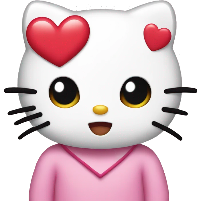hello kitty with heart emoji