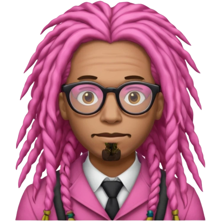 pink thick dreadlock guy with glassess emoji