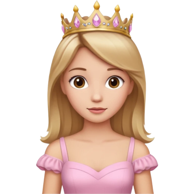 A beautiful princess with brown blonde hair wearing a light pink dress  emoji