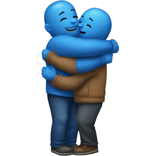 Hug love blue eys emoji