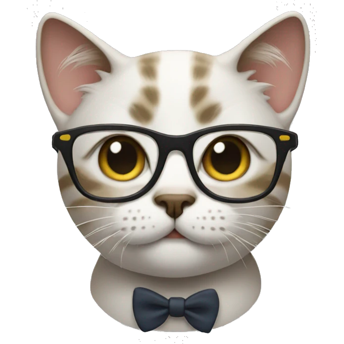 Cat wearing glasses emoji