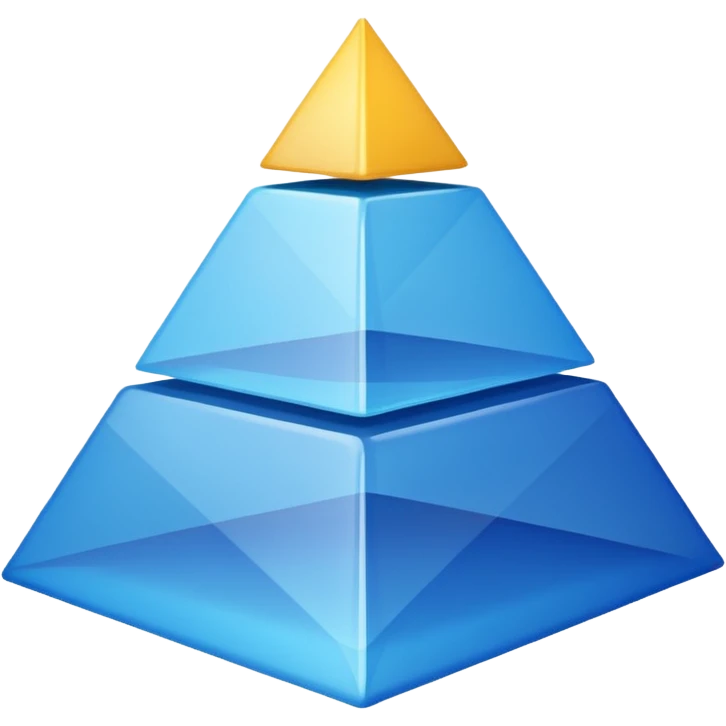 pyramid with three layers (blue) emoji