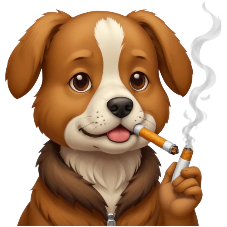 Dog with ciggarette emoji