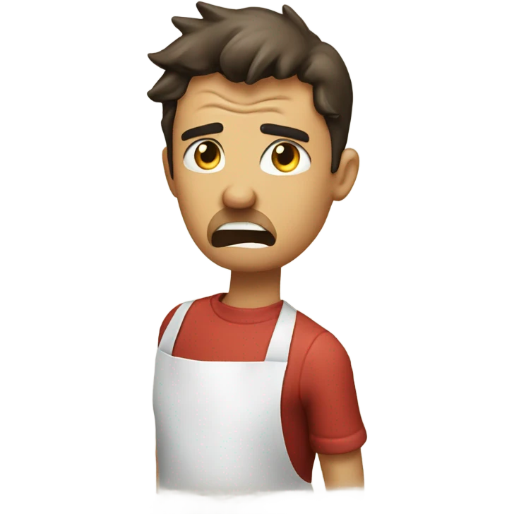 person tearing their apron off in anger emoji