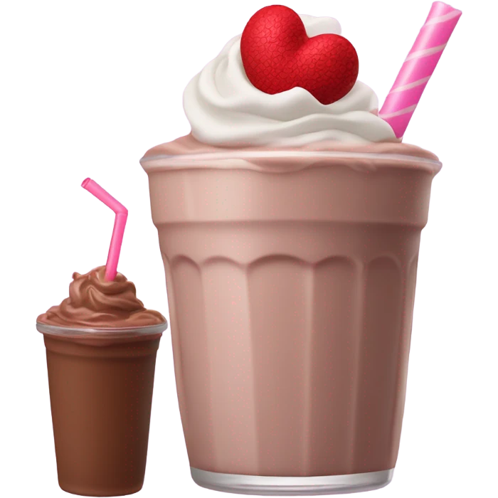 Batido de ch colate con un corazón rosa de brillos  emoji