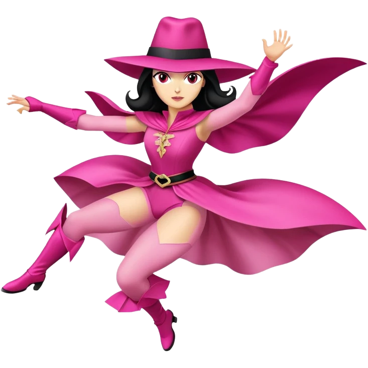 Pink zorro woman flying emoji
