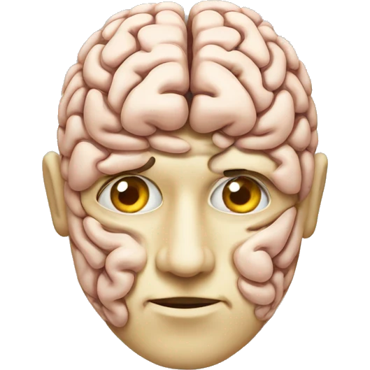 a brain and a head emoji