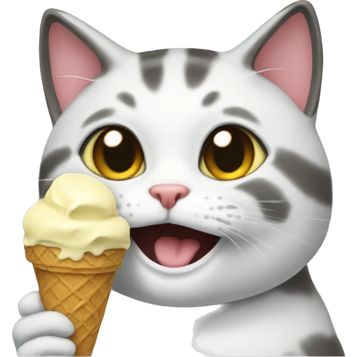 Cat eating ice cream emoji