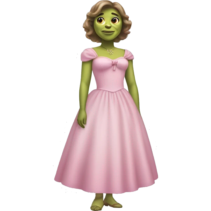 Shrek in bow light pink dress emoji