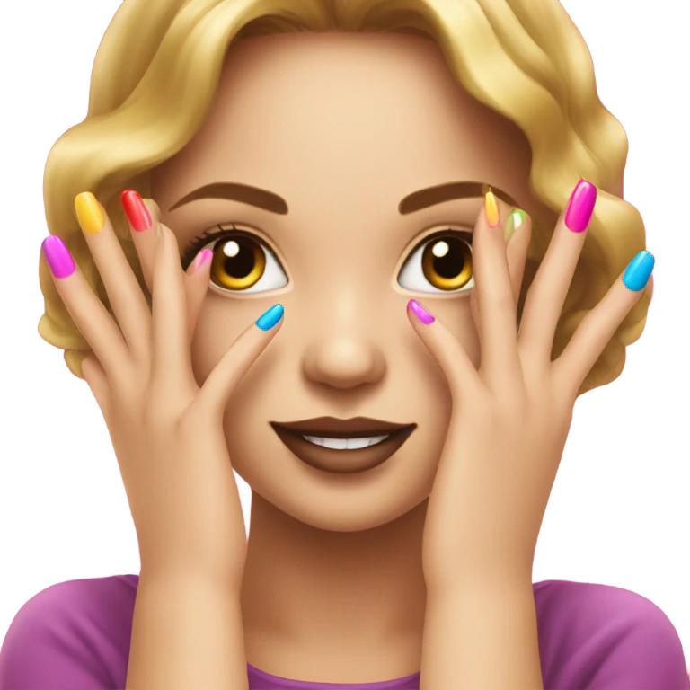 girl showing her nails  emoji