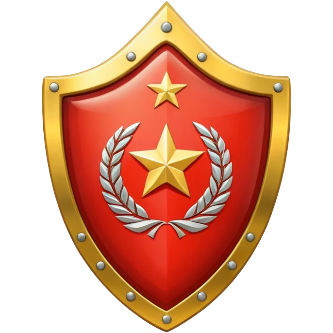 generate a very realistic shield metal with the USSR flag emoji