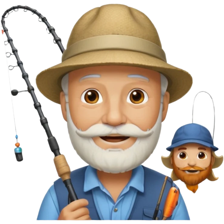 С Днем рождения дедушку с бородкой. он рыбак и автолюбитель. emoji