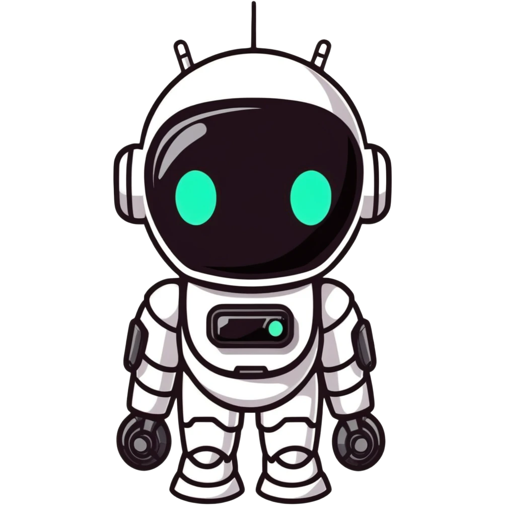 robot black AI mask with glowing elements emoji