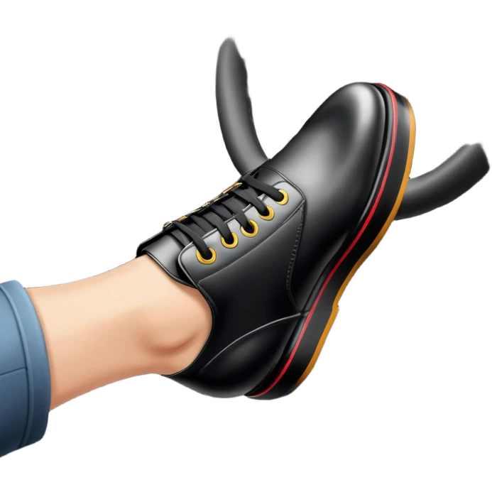 foot pressing brake pedal in car emoji