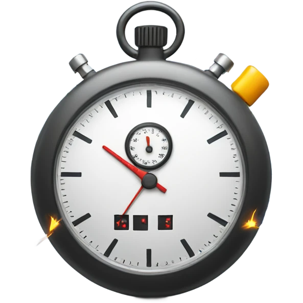 a stopwatch with electric sparks thunder emoji