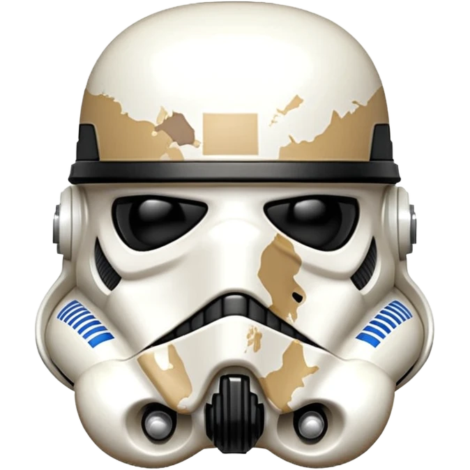 cartoon-style TK421 stormtrooper. Generate it to show the face has an expression like he made a mistake. Similar to a grimace face emoji