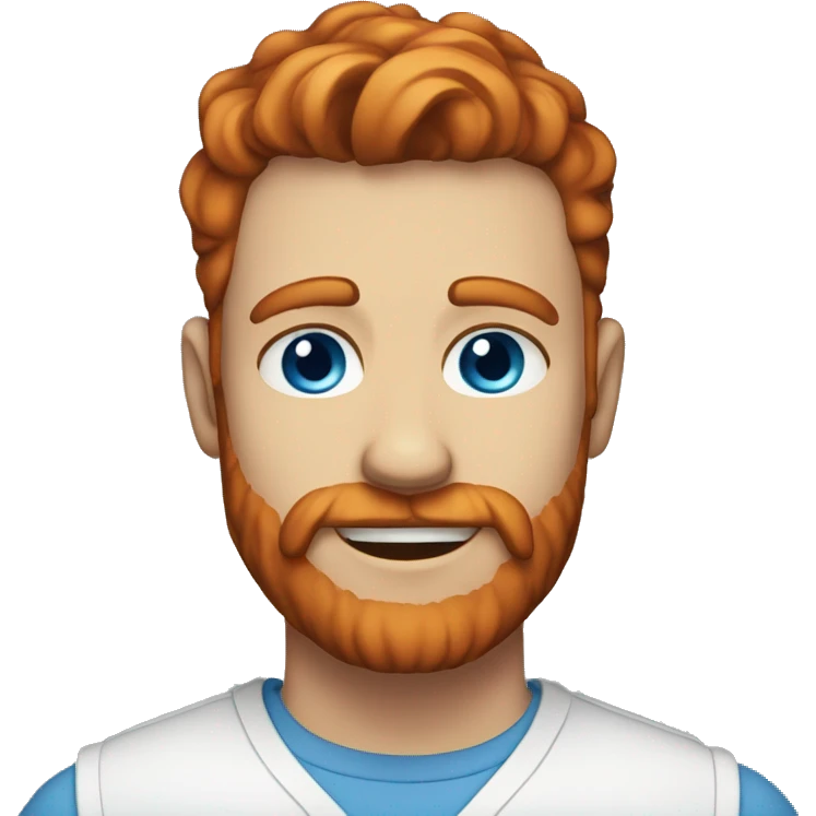 30 year old, male, red hair, pale, thick beard, blue eyes emoji