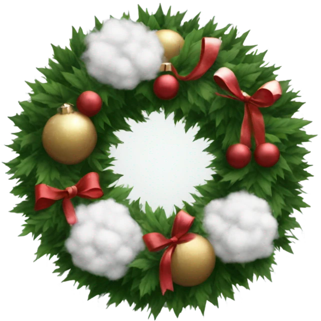 Realistic cristmas wreath with Cotton emoji